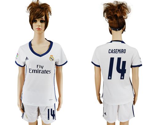 Women's Real Madrid #14 Casemiro Home Soccer Club Jersey Women's Real Madrid #14 Casemiro Home Soccer Club Jersey
