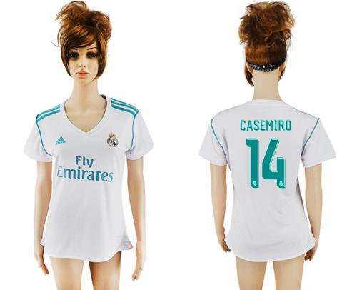 Women's Real Madrid #14 Casemiro Home Soccer Club Jersey Women's Real Madrid #14 Casemiro Home Soccer Club Jersey