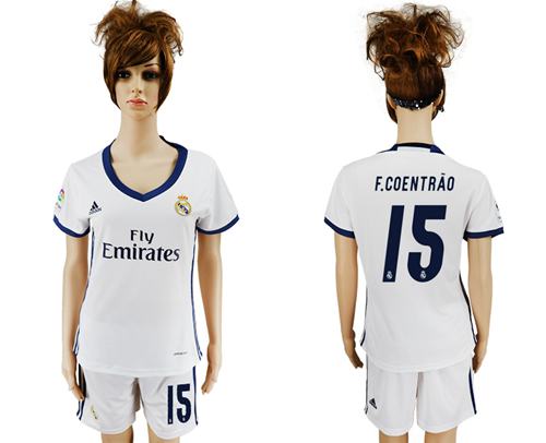 Women's Real Madrid #15 F.Coentrao Home Soccer Club Jersey Women's Real Madrid #15 F.Coentrao Home Soccer Club Jersey