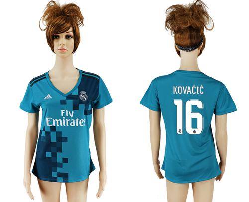 Women's Real Madrid #16 Kovacic Sec Away Soccer Club Jersey