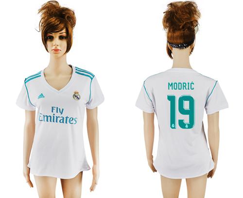Women's Real Madrid #19 Modric Home Soccer Club Jersey