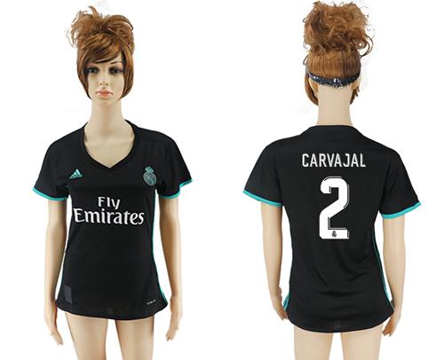 Women's Real Madrid #2 Carvajal Away Soccer Club Jersey Women's Real Madrid #2 Carvajal Away Soccer Club Jersey
