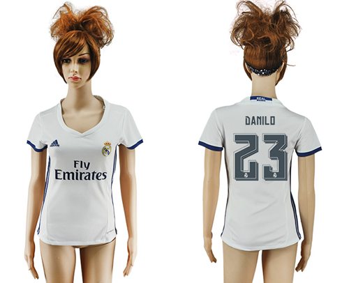 Women's Real Madrid #23 Danilo Home Soccer Club Jersey
