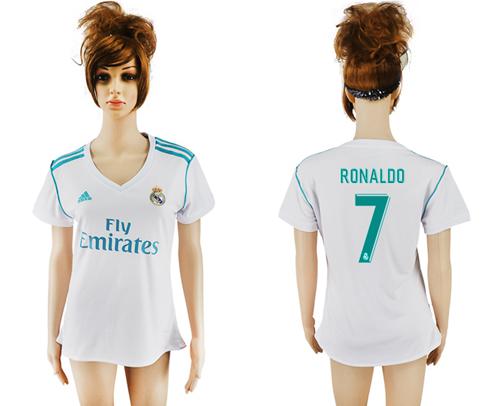 Women's Real Madrid #7 Ronaldo Home Soccer Club Jersey