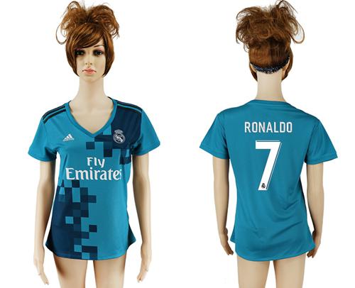 Women's Real Madrid #7 Ronaldo Sec Away Soccer Club Jersey Women's Real Madrid #7 Ronaldo Sec Away Soccer Club Jersey