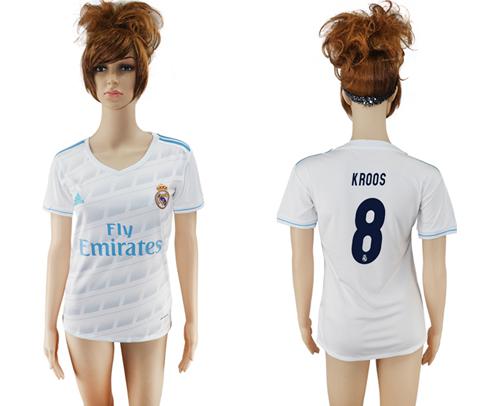 Women's Real Madrid #8 Kroos Home Soccer Club Jersey
