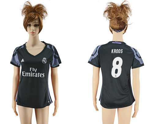Women's Real Madrid #8 Kroos Sec Away Soccer Club Jersey