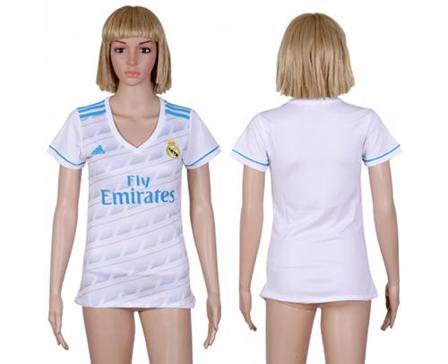 Women's Real Madrid Blank Home Soccer Club Jersey