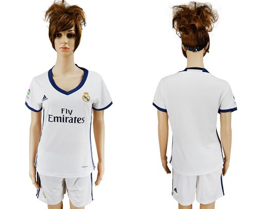 Women's Real Madrid Blank Home Soccer Club Jersey