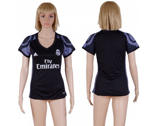 Women's Real Madrid Blank Sec Away Soccer Club Jersey