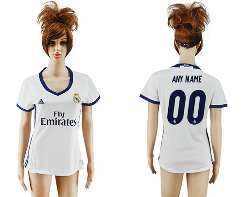 Women's Real Madrid Personalized Home Soccer Club Jersey