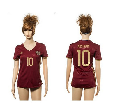 Women's Russia #10 Arshavin Red Home Soccer Country Jersey