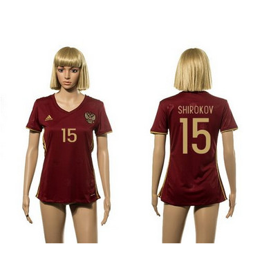 Women's Russia #15 Shirokov Red Home Soccer Country Jersey