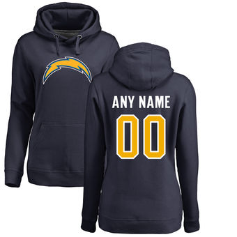 Women's San Diego Chargers Pro Line Navy Any Name & Number Logo Personalized Pullover Hoodie