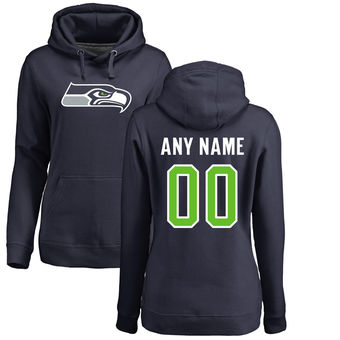 Women's Seattle Seahawks Pro Line Navy Any Name & Number Logo Personalized Pullover Hoodie Women's Seattle Seahawks Pro Line Navy Any Name & Number Logo Personalized Pullover Hoodie