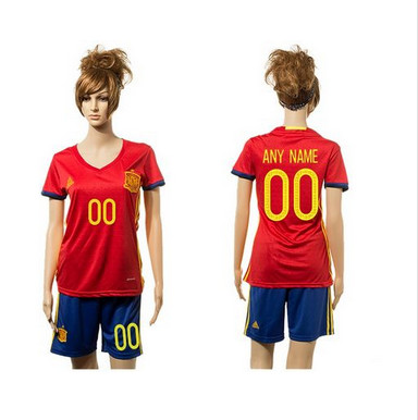 Women's Spain Personalized Home Soccer Country Jersey Women's Spain Personalized Home Soccer Country Jersey