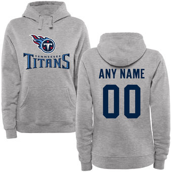 Women's Tennessee Titans Steel Custom Name & Number Wordmark Pullover Hoodie Women's Tennessee Titans Steel Custom Name & Number Wordmark Pullover Hoodie