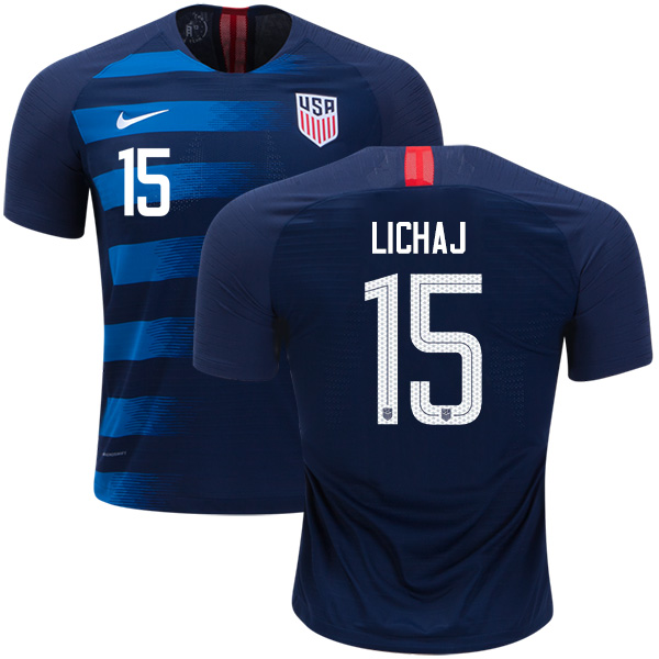 Women's USA #15 Lichaj Away Soccer Country Jersey Women's USA #15 Lichaj Away Soccer Country Jersey