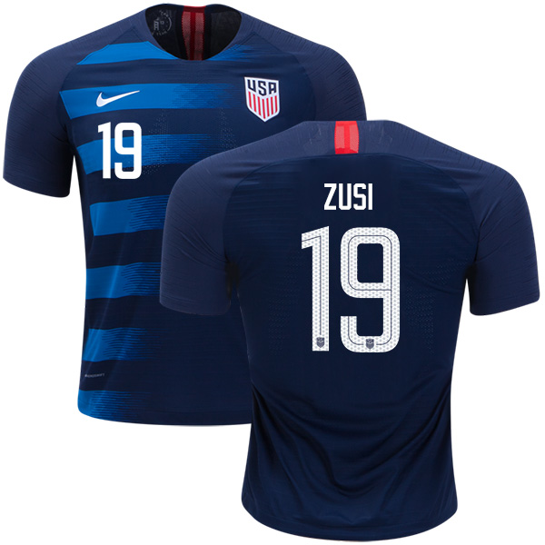 Women's USA #19 Zusi Away Soccer Country Jersey Women's USA #19 Zusi Away Soccer Country Jersey