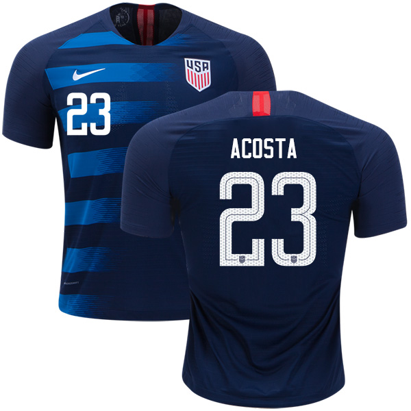 Women's USA #23 Acosta Away Soccer Country Jersey