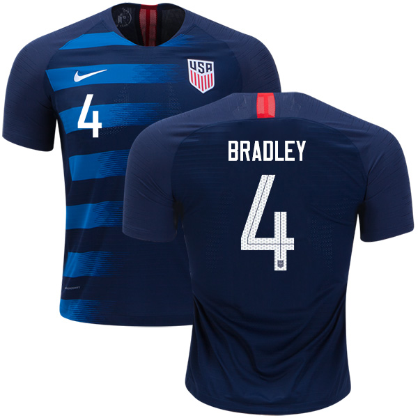 Women's USA #4 Bradley Away Soccer Country Jersey