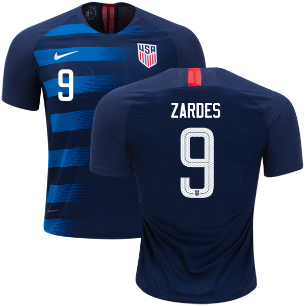 Women's USA #9 Zardes Away Soccer Country Jersey