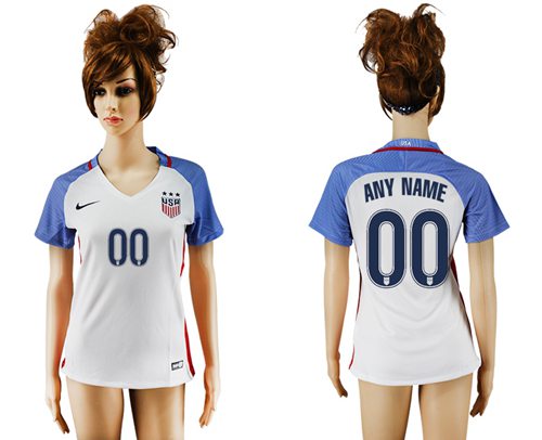 Women's USA Personalized Home Soccer Country Jersey Women's USA Personalized Home Soccer Country Jersey
