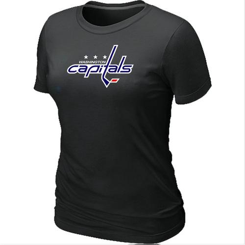 Women's Washington Capitals Big & Tall Logo Black NHL T-Shirt