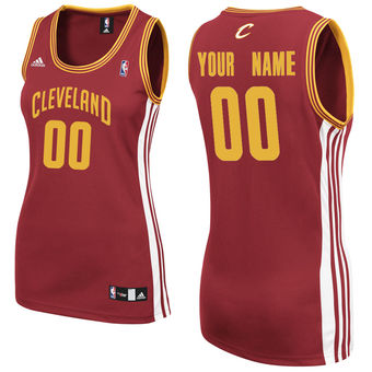 Women's adidas Cleveland Cavaliers Wine Custom Replica Road Jersey