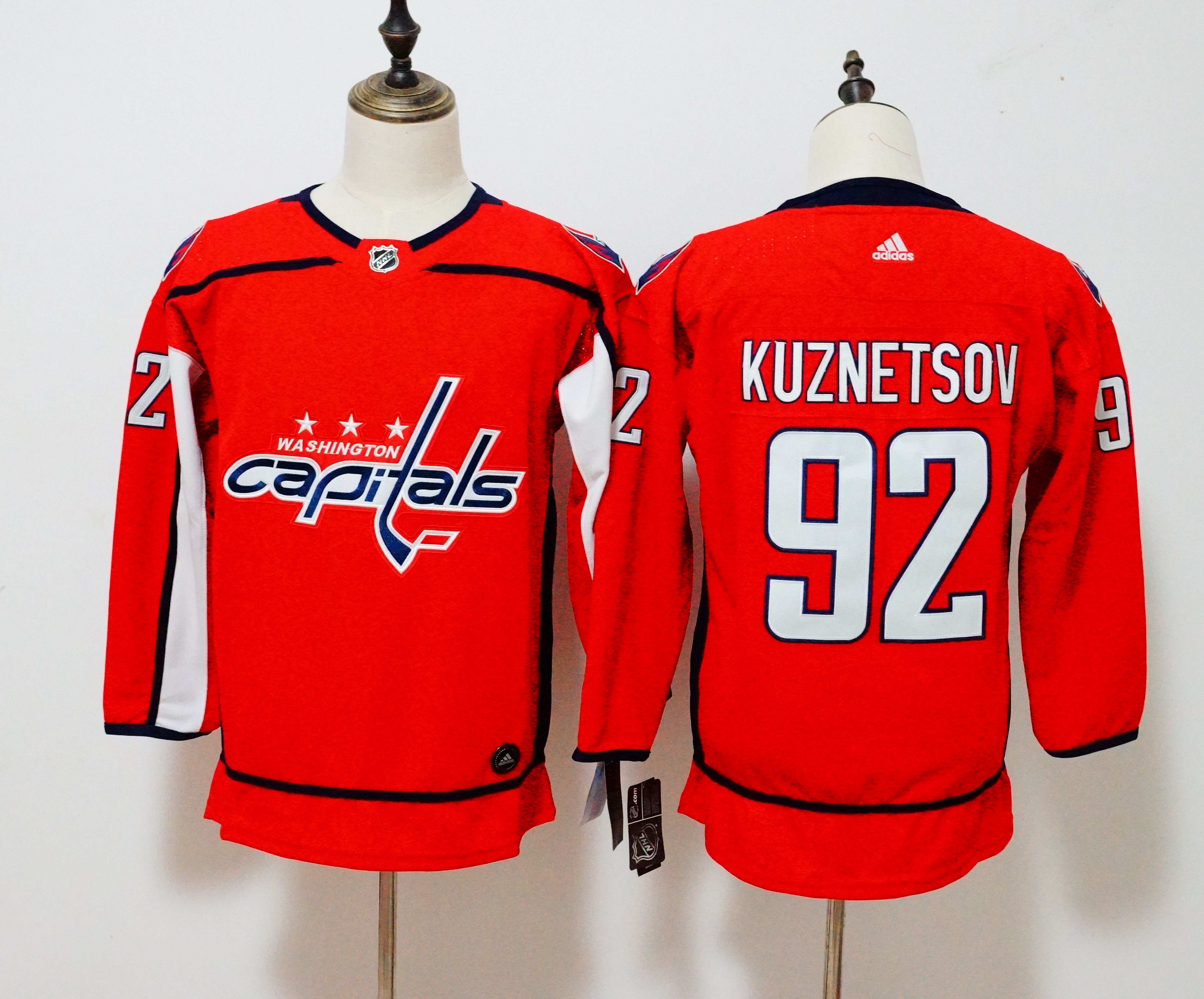 Women Adidas Capitals #92 Evgeny Kuznetsov Black Authentic Team Logo Fashion Stitched NHL Jersey