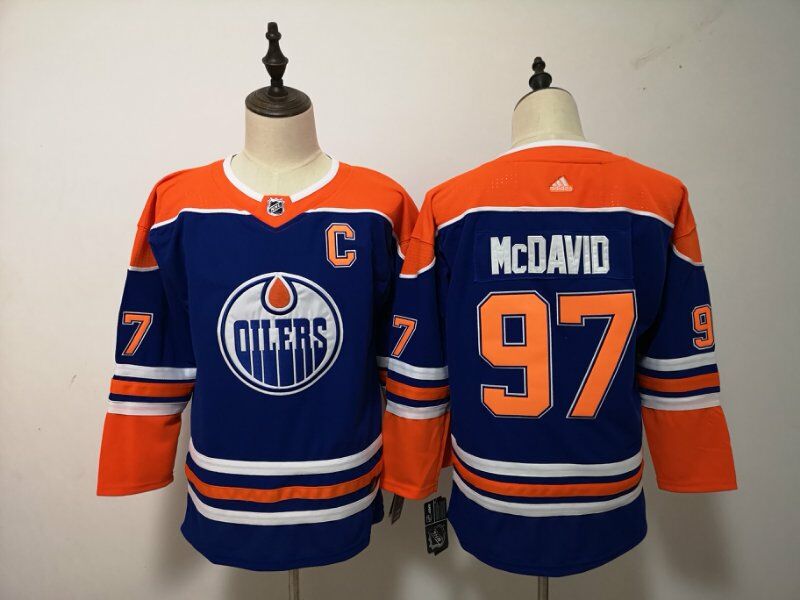 Women Adidas Oilers #97 Leon Draisaitl Orange Home Authentic Drift Fashion Stitched NHL Jersey  1