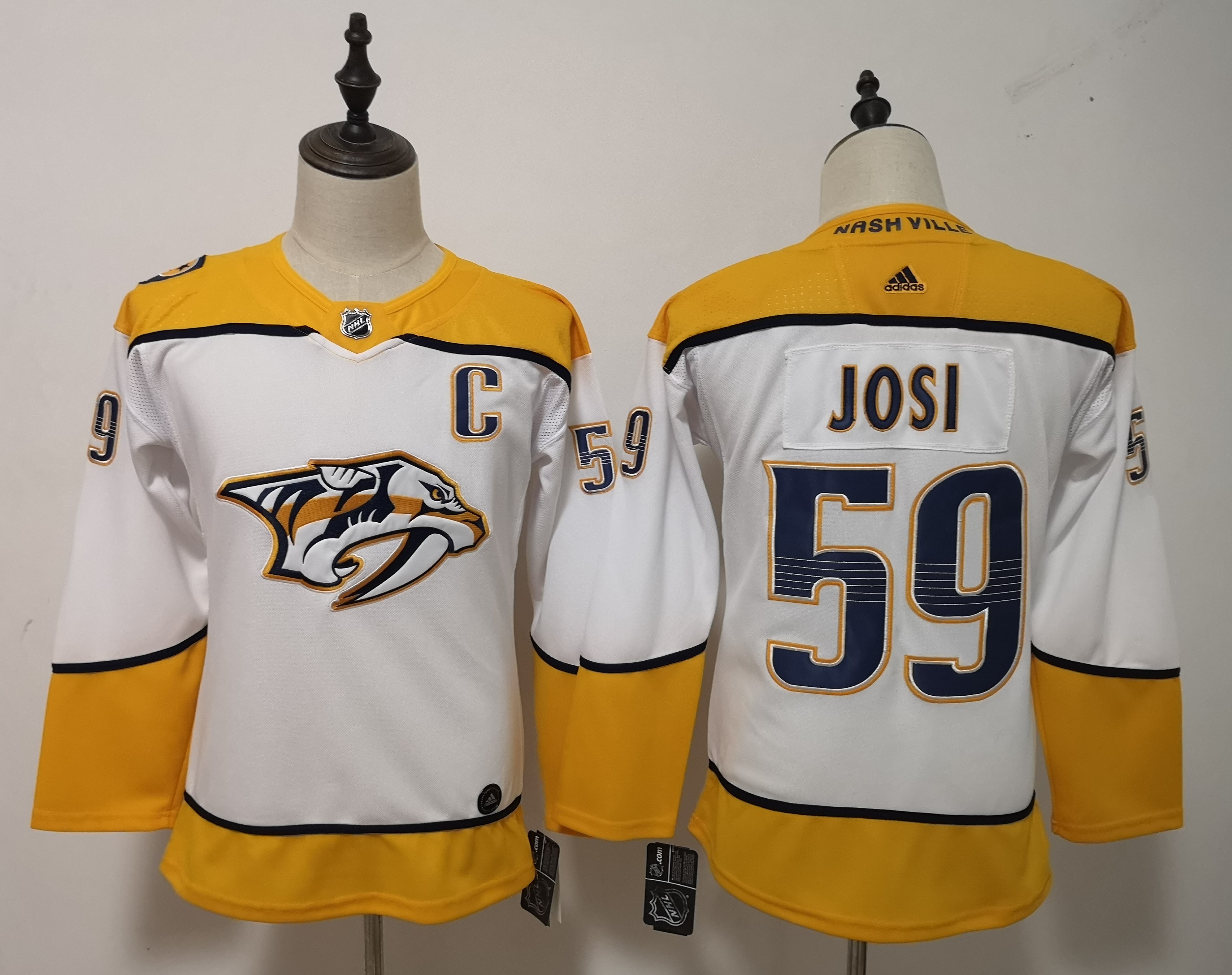 Women Adidas Predators #59 Viktor Arvidsson Yellow Home Authentic Drift Fashion Stitched NHL Jersey  7