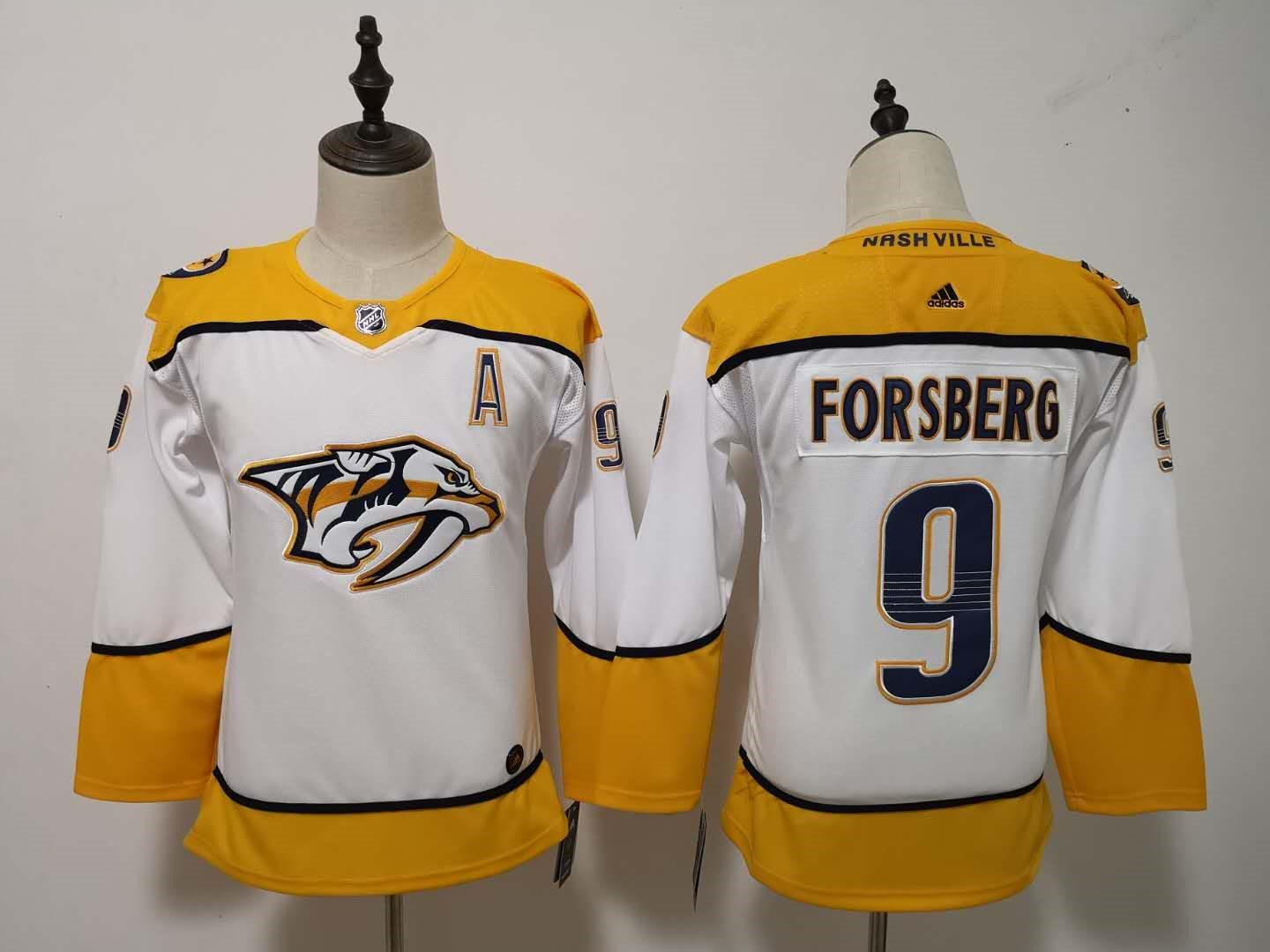Women Adidas Predators #9 Viktor Arvidsson Yellow Home Authentic Drift Fashion Stitched NHL Jersey  4