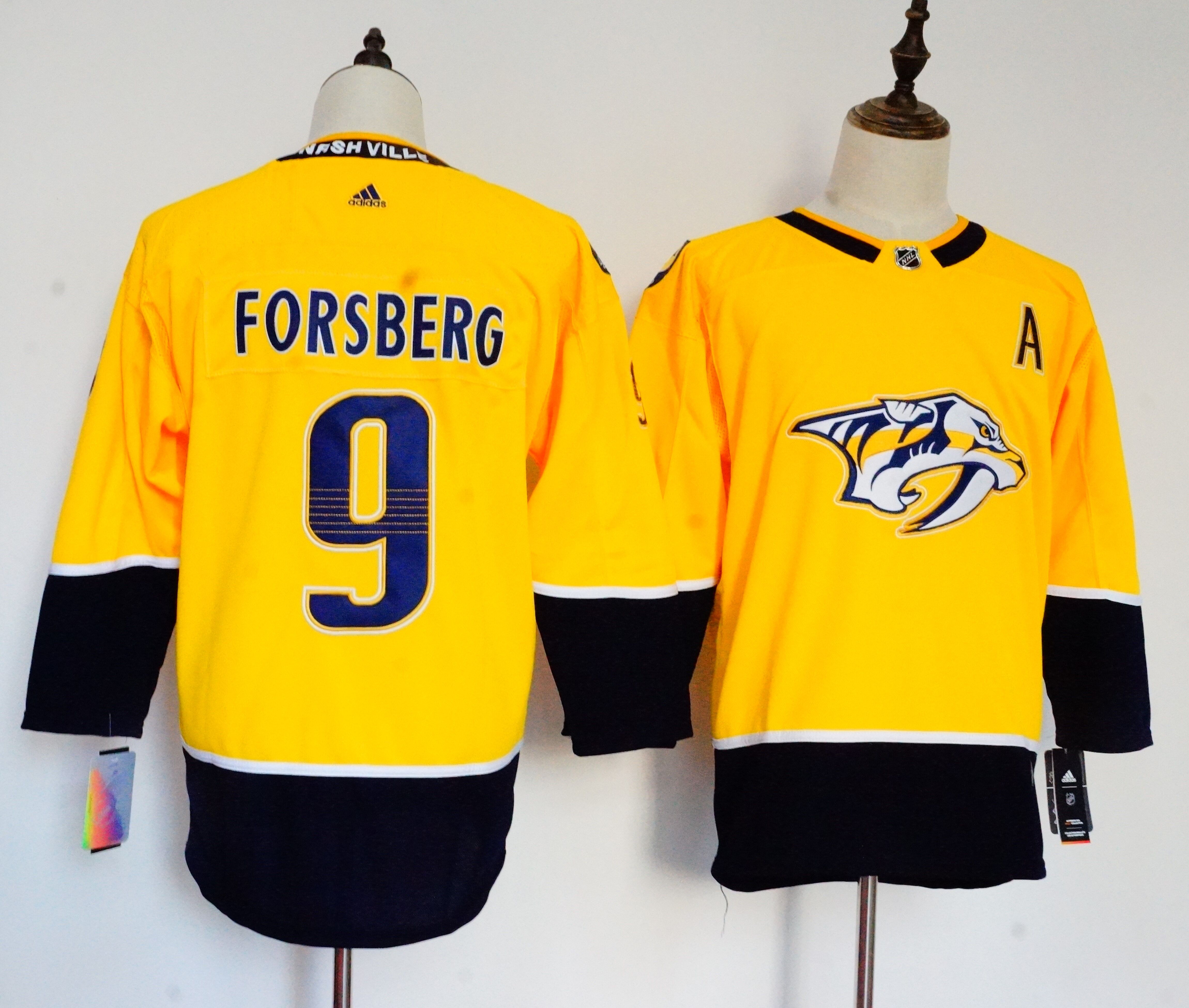 Women Adidas Predators #9 Viktor Arvidsson Yellow Home Authentic Drift Fashion Stitched NHL Jersey 1