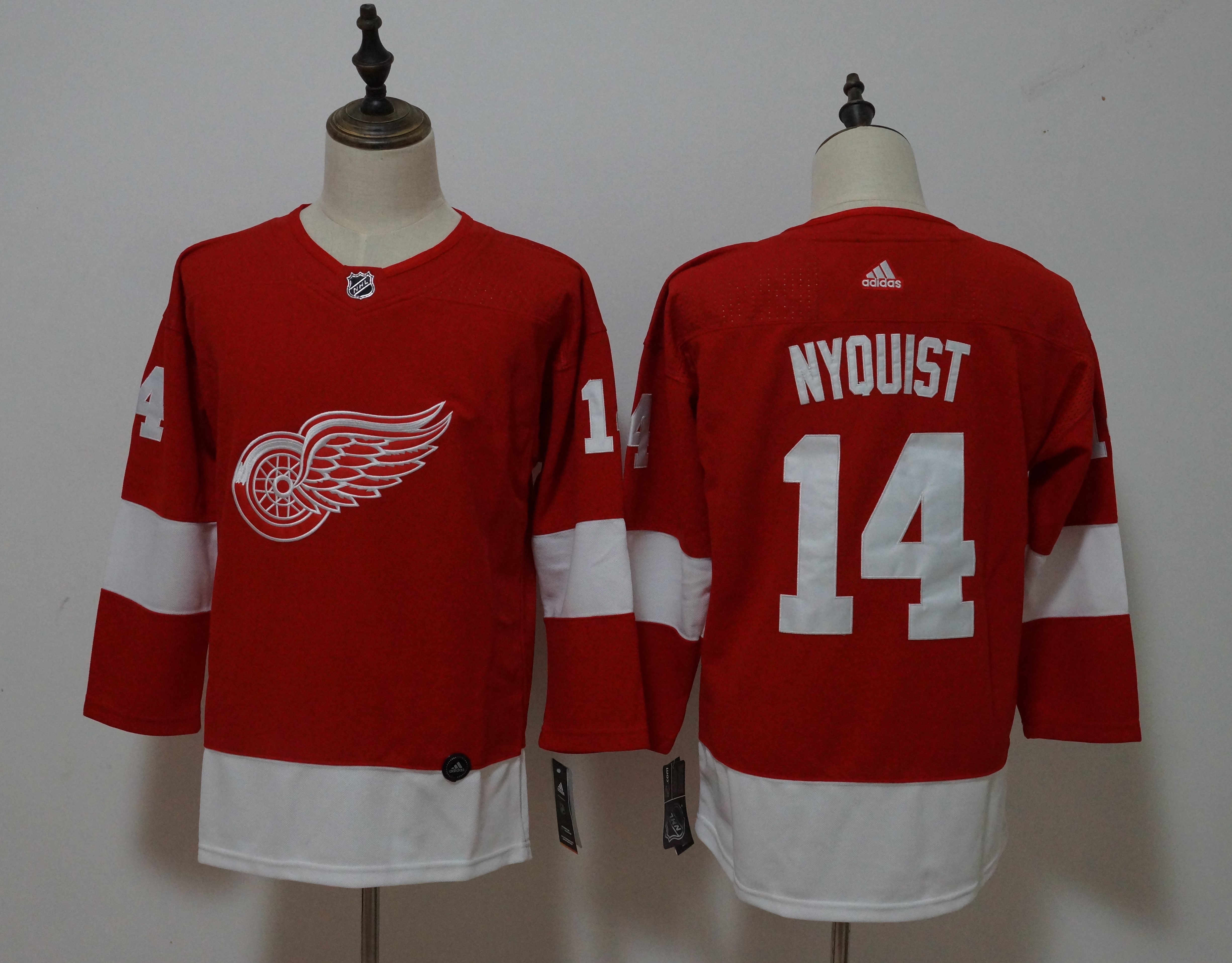 Women Adidas Red Wings #14Anthony Mantha Red Home Authentic Drift Fashion Stitched NHL Jersey