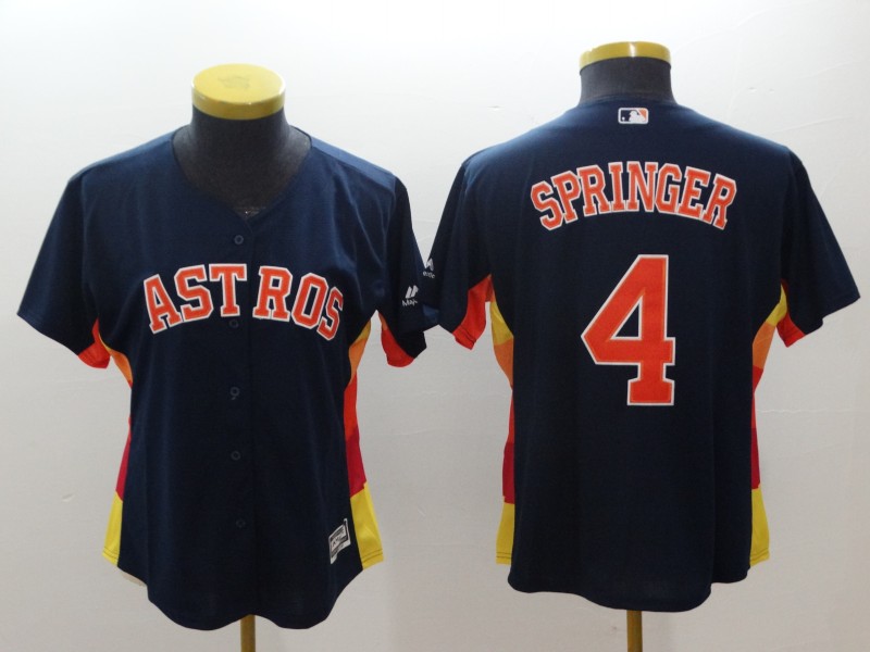 Women Astros #4 George Springer Navy Women Cool Base Jersey Women Astros #4 George Springer Navy Women Cool Base Jersey
