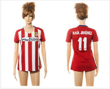 Women Atletico Madrid #11 Raul Jimenez Home Soccer Club Jersey Women Atletico Madrid #11 Raul Jimenez Home Soccer Club Jersey