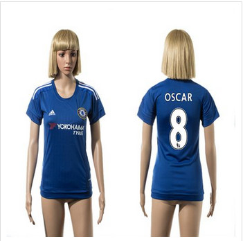 Women Chelsea #8 Oscar Home Soccer Club Jersey Women Chelsea #8 Oscar Home Soccer Club Jersey
