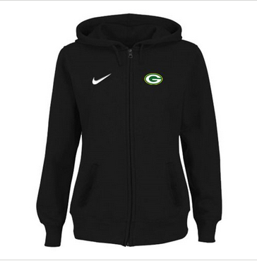 Women Green Bay Packers Stadium Rally Full Zip Hoodie Black