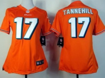 Women Miami Dolphins 17 Ryan Tannehill Orange Jerseys