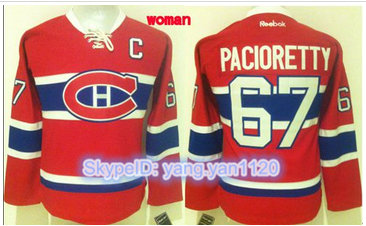 Women Montreal Canadiens #67 Max Pacioretty Red Home Stitched NHL Jersey