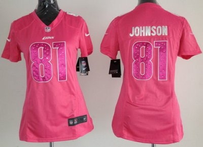 Women NEW Detroit Lions 81# Calvin Johnson Pink NFL Jerseys Women NEW Detroit Lions 81# Calvin Johnson Pink NFL Jerseys