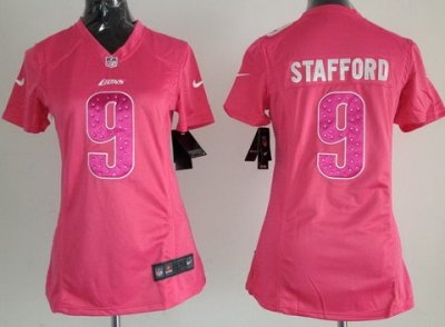 Women NEW Detroit Lions 9# Matthew Stafford Pink NFL Jerseys Women NEW Detroit Lions 9# Matthew Stafford Pink NFL Jerseys