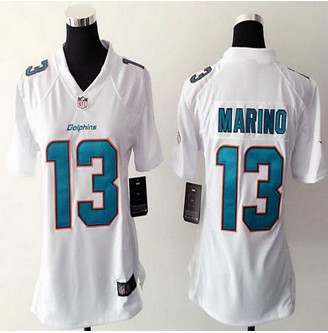 Women NEW Dolphins #13 Dan Marino White Stitched NFL Elite Jersey Women NEW Dolphins #13 Dan Marino White Stitched NFL Elite Jersey