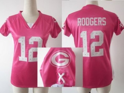 Women NEW Green Bay Packers 12 Aaron Rodgers Pink Womens Draft Him II Top Jerseys Women NEW Green Bay Packers 12 Aaron Rodgers Pink Womens Draft Him II Top Jerseys