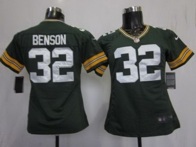 Women NEW Green Bay Packers 32 Cedric Benson Green Jerseys