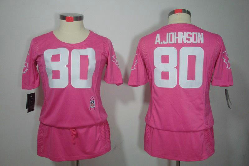 Women NEW Houston Texans 80 Andre Johnson Breast Cancer Awareness pink Jerseys Women NEW Houston Texans 80 Andre Johnson Breast Cancer Awareness pink Jerseys