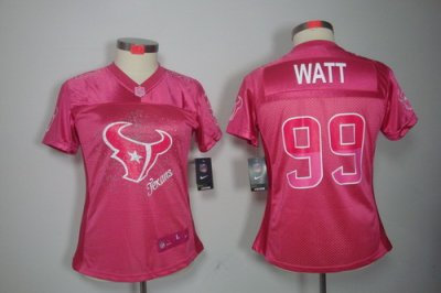 Women NEW Houston Texans 99 Watt Pink Color(2012 FEM FAN Elite Jerseys)