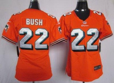 Women NEW Miami Dolphins 22 Reggie Bush Orange Jerseys Women NEW Miami Dolphins 22 Reggie Bush Orange Jerseys