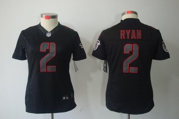 Women NEW NFL Atlanta Falcons 2 Matt Ryan Impact Limited Black Jerseys
